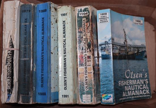 Olsens Fishermans Nautical Almanack: Years 1959 (a/f), 1979, 1988, 1991, 1994 and 1998.